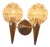 Double Wall Sconce in Molded Glass and Teak, 1960s For Sale