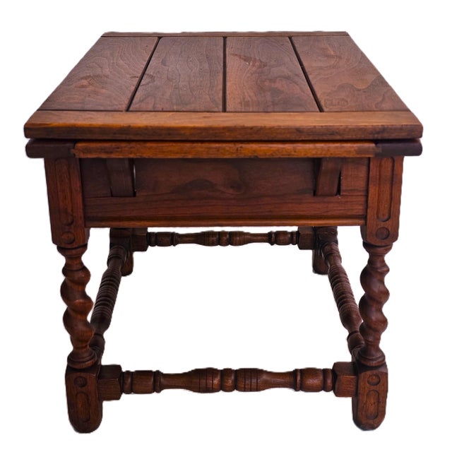 Renaissance Revival Barleytwist Draw‑Leaf Coffee Table by Cochran Chair Co. Adjustable Size For Sale - Image 10 of 18