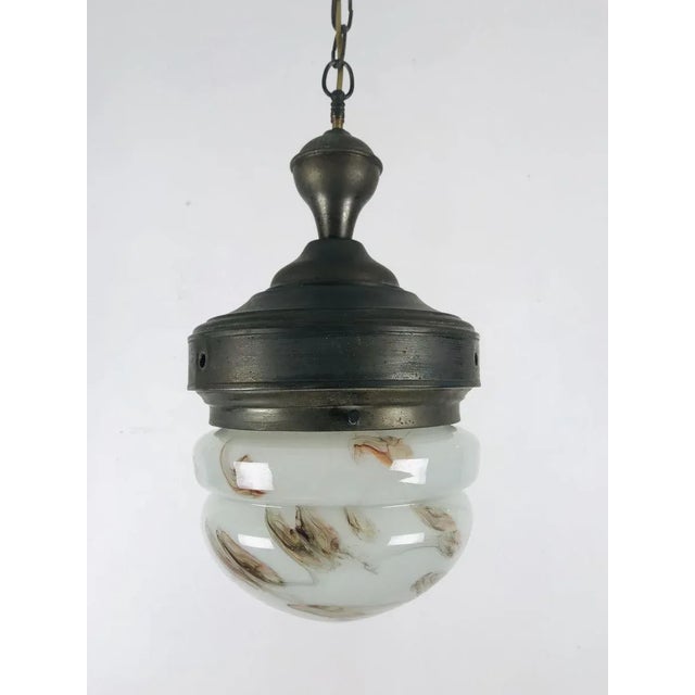 Antique Marble Glass Ceiling Lamp, 1920s For Sale - Image 17 of 17