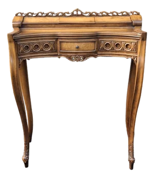 Late 19th Century French Louis XV Style Mahogany and Burlwood Lady's Writing Desk