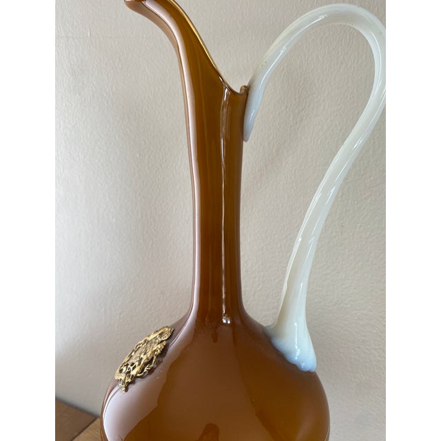 Large Opaline Glass Pitcher, Italy, 1950s For Sale - Image 12 of 17
