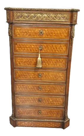 French Parquetry Semanier Chest of Drawers