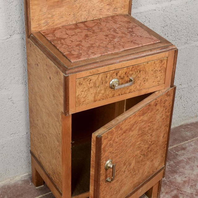 Art Deco Nightstand in Walnut Burl Wood For Sale - Image 6 of 11