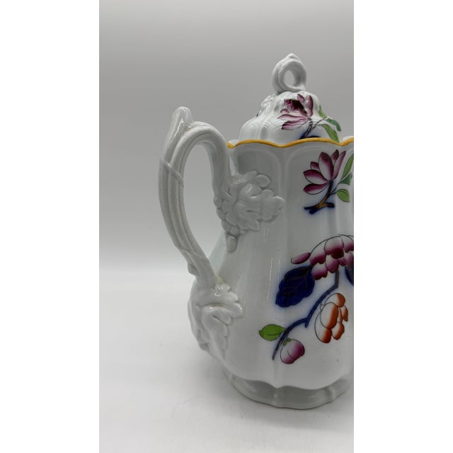 A Fine Antique Staffordshire Gaudy Decorated Ironstone Coffee Pot, Circa 1840's For Sale - Image 12 of 16