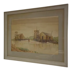 Watercolor Harbor Painting