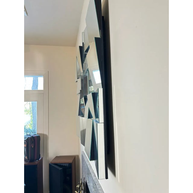 1970s 1970s Neal Small Style Large Faceted "Slopes" Wall Mirror For Sale - Image 5 of 6