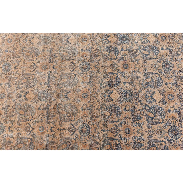 Late 19th Century Authentic 19th Century Persian Tabriz Handmade Wool Carpet For Sale - Image 5 of 9