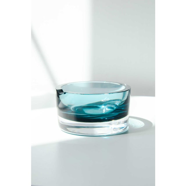 Glass Murano Sommerso Blue Crystal Ashtray, 1970s For Sale - Image 7 of 11
