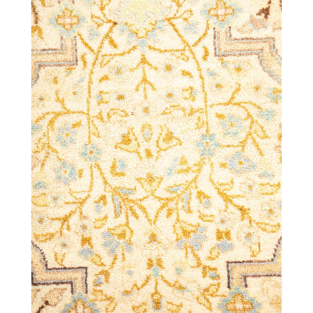 Traditional Mogul Hand-Knotted Area Rug - Ivory, 5' 8" x 8' 3" For Sale - Image 3 of 8