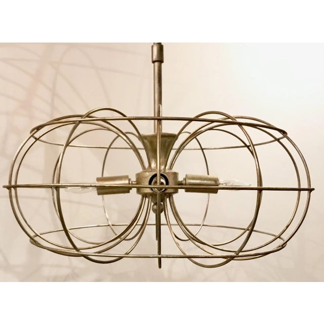 Stylish Currey & Co. Modern Silver Metal Cortina Pendant, showroom floor sample, original retail $1485