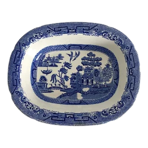 Antique English Blue Willow Serving Bowl