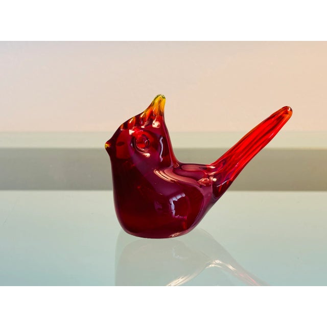 1970s Vintage Swedish Glass Cardinal - Signed For Sale - Image 5 of 5