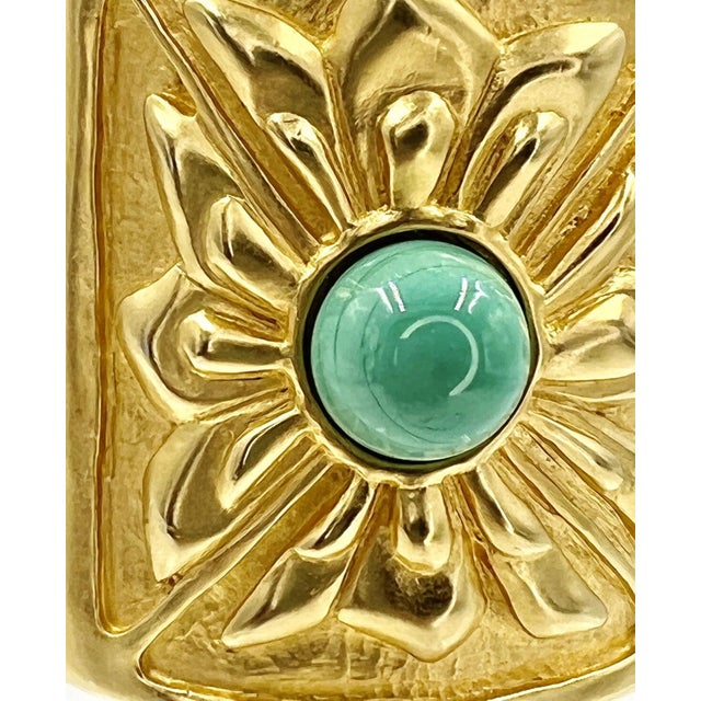 Metal 90s Karl Lagerfeld Gripoix Cuff Bangle Goossens Strass Gold Plated Wide France Opens For Sale - Image 7 of 12