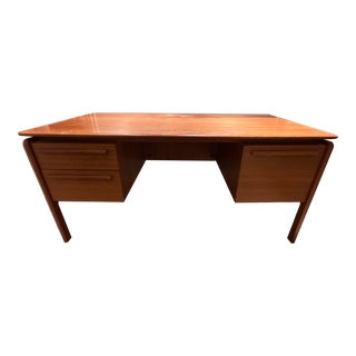 Mid-Century Danish Modern Teak Executive Desk by Danflex For Sale