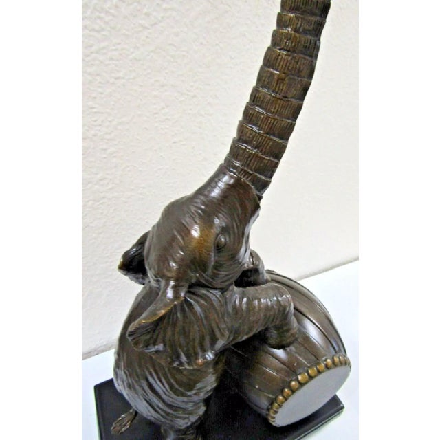Modern Austin Standing Elephant on Barrel Table Lamp 2007 For Sale - Image 3 of 12