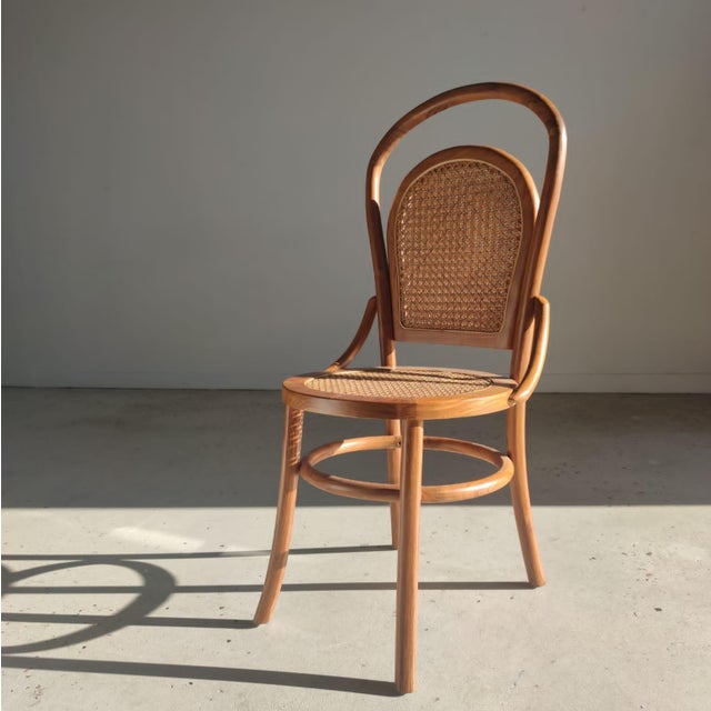 Vintage Natural Wood Cane Chair, 1980s For Sale - Image 6 of 18