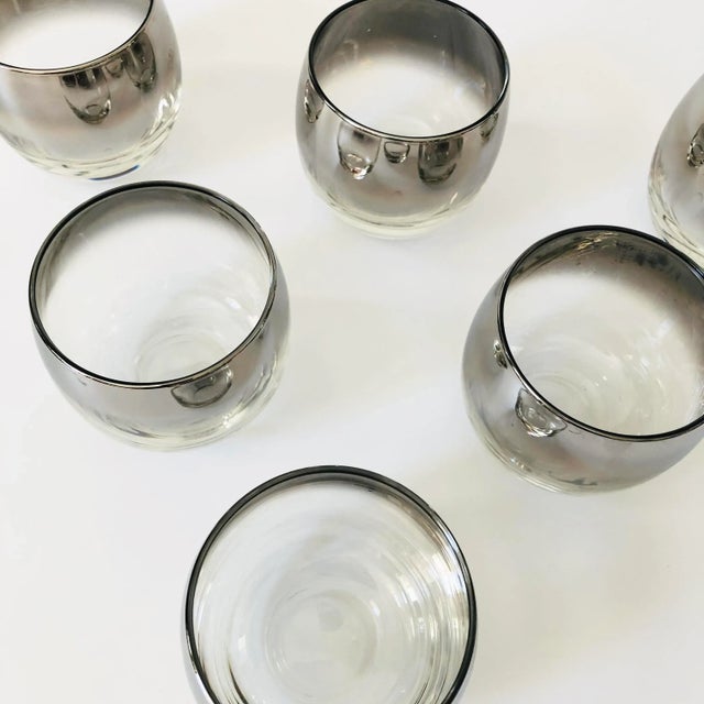Mid Century Silver Fade Roly Poly Cocktail Glasses - Set of 6 For Sale In San Francisco - Image 6 of 6