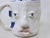 White 2010s Handcrafted Decorative Mug - Faces on 2 Sides - Blue Eyes and Green Eyes - Ooak For Sale - Image 8 of 18