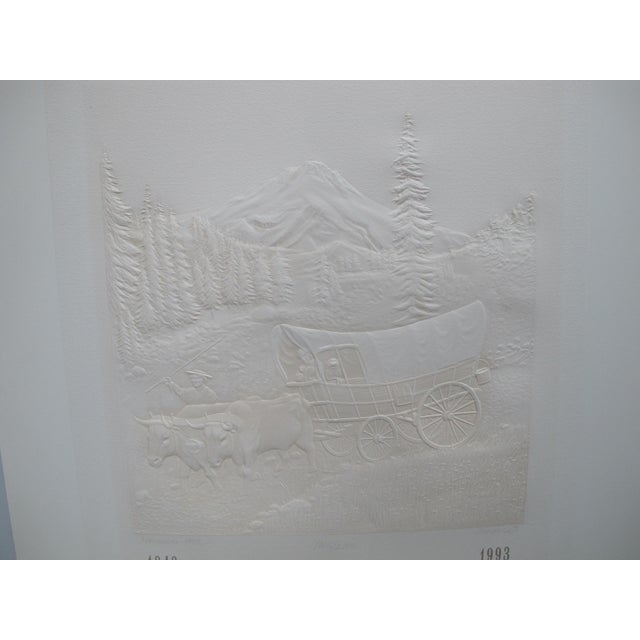 Becky Gyes Pacific Nw Oregon Trail 1843 - 1993 Embossed Signed Limited Edition Print For Sale - Image 4 of 8