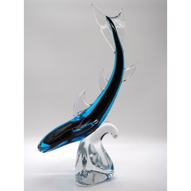 Glass Sculpture Shark, Färe Marcolin, Ronneby Sweden For Sale - Image 6 of 15