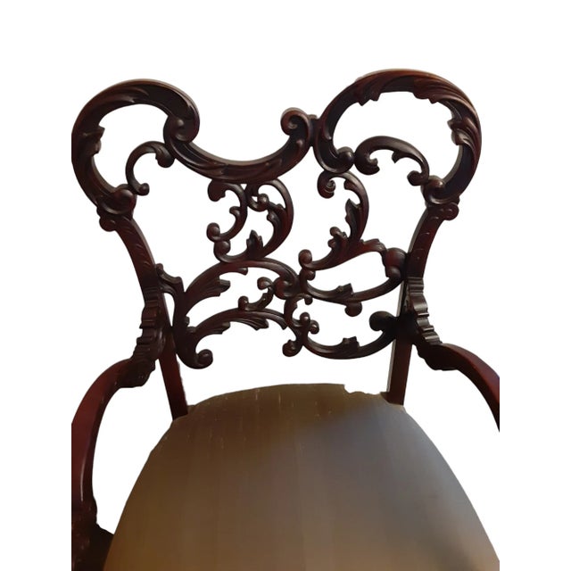 Traditional Late 19th Century American Rococo Eccentric Asymmetrical Accent Armchair in the Manner of John Henry Belter For Sale - Image 3 of 9
