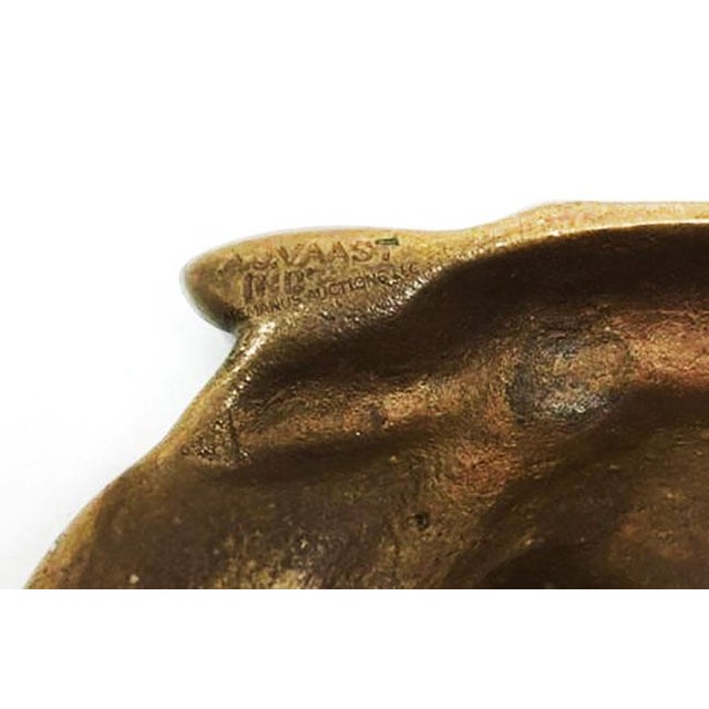 Metal French Art Nouveau Signed a.j. Vaast Bronze Nymph Catchall Dish For Sale - Image 7 of 9