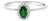 10K White Gold 5X3MM Oval Green Emerald and Diamond Accent Halo Ring (I-J Color, I1-I2 Clarity) - Ring Size 6.5 For Sale