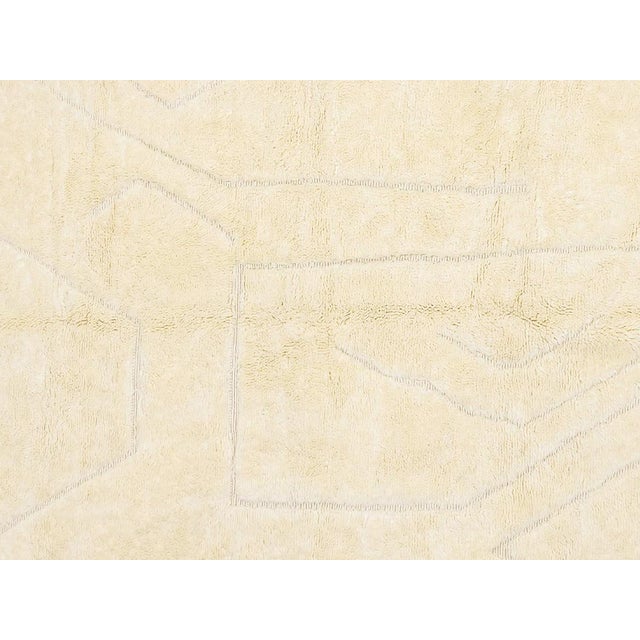 Textile Near-Square Abstract Tone-on-Tone Hand-Knotted Wool Rug | 9'3" X 8'0" | One of a Kind For Sale - Image 7 of 8