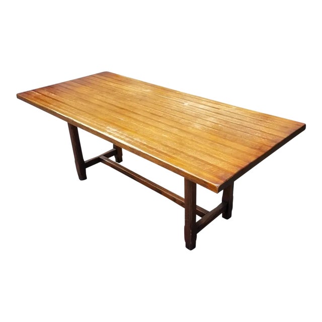 1950s Mid Century DualWood Butcher Block Dining Table Chairish