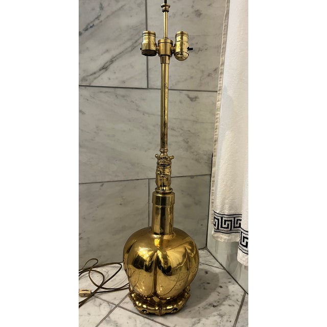 The Marbro Lamp Company MCM Marbro Lamp With Foo Dog Design For Sale - Image 4 of 9