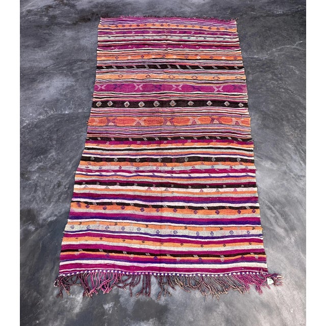 Moroccan Handmade Kilim Rug - 6'4" X 11'3" Ft For Sale - Image 4 of 10