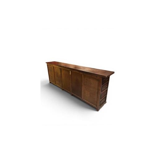 Large Spanish Rustic Carved Wood Credenza For Sale - Image 11 of 13