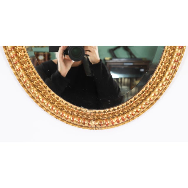 Antique French Rococo Oval Giltwood Mirrors, 1800s, Set of 2 For Sale - Image 4 of 14