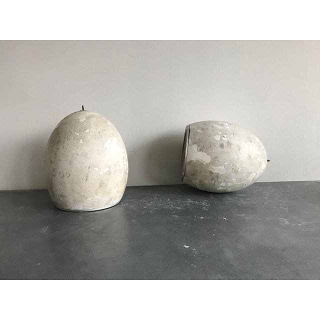 Original French 1970’s Plaster Speakers - a Pair Edison Style For Sale - Image 4 of 6