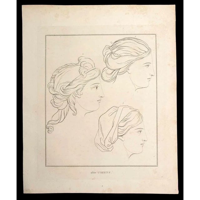 Portrait of men and women is an original etching artwork realized by Thomas Holloway after Cozens for Johann Caspar...