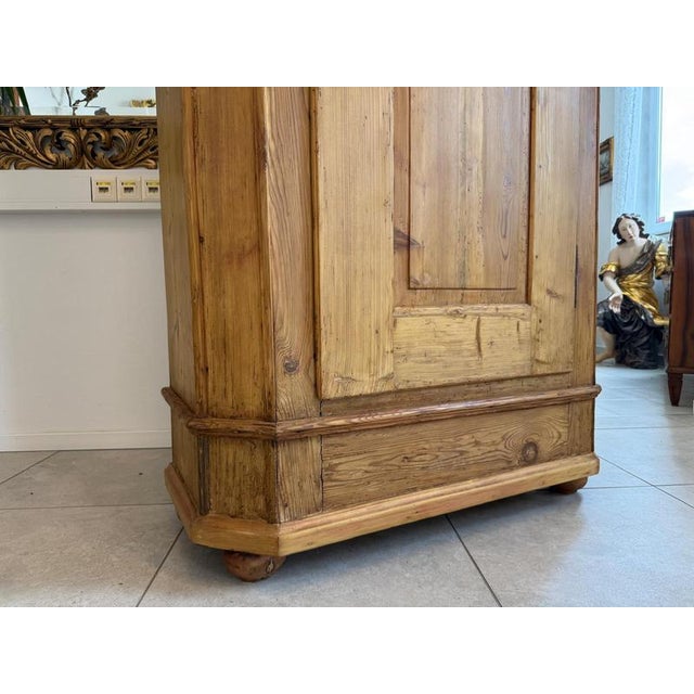 Biedermeier Farmhouse Baroque Cupboard in Softwood from Tyrol For Sale - Image 8 of 9