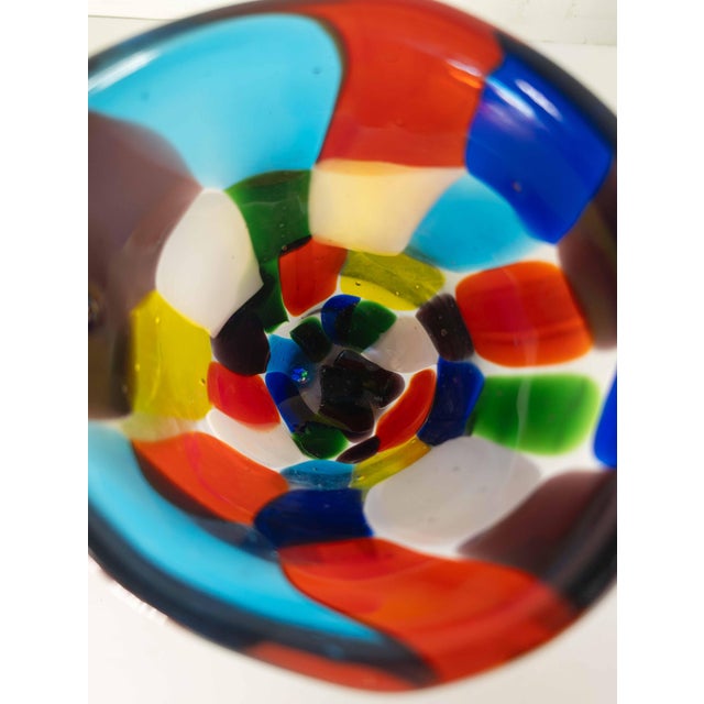 Glass Mid-Century Modern Italian Murano Glass Colorful Patchwork Vase For Sale - Image 7 of 11