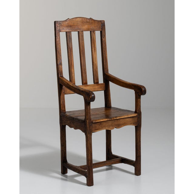 19th Century France Brown Wood Lounge Chair For Sale - Image 9 of 11