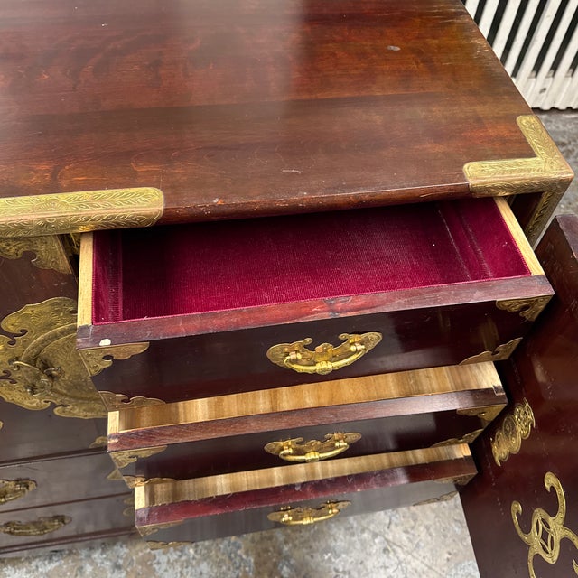 Lord Co. Japanese Gilt-Mounted Tansu Chest, Vintage For Sale - Image 11 of 12