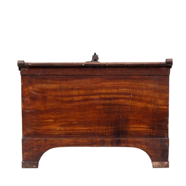 Antique Strongbox with Faux Wood Print Decor, Holland, 1880s For Sale - Image 4 of 10