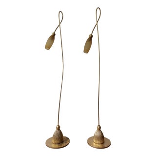 Brass Tulip Floor Lamps by Sergio Terrain, Italy, 1970s, Set of 2 For Sale