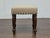 Brown English Mahogany 19th Century Stool with Turned Legs and Custom Linen Upholstery For Sale - Image 8 of 12
