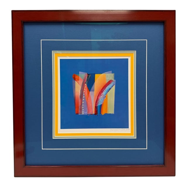 Philippa Tunstill Signed "Blue Fandango" Large Framed Abstract Print For Sale