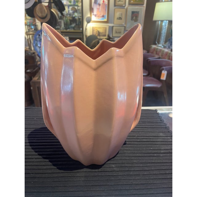 Vintage 1940s Art Deco Bauer Pink Vase | Chairish