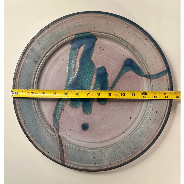 1960s 1960s Mid-Century Modern Studio Art Pottery Centerpiece Ceramic Platter For Sale - Image 5 of 5