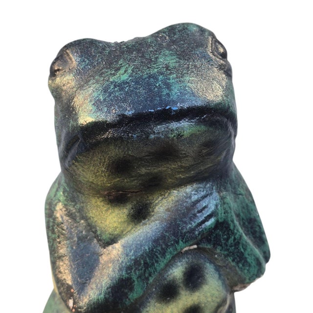 1970s Anthropomorphic Adoring Frog Mushroom Cement Sculpture Yard Art Loving Statue For Sale - Image 5 of 18