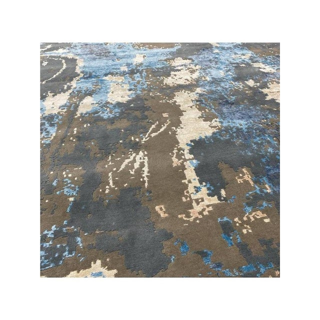 1990s Handwoven Modern Abstract Area Rug 9x12 For Sale - Image 9 of 12