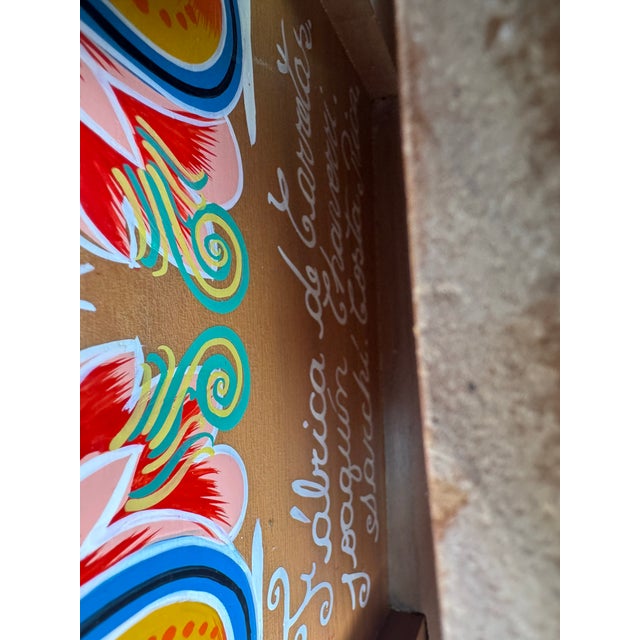 Vintage Joaquin Chaverri Costa Rican Folk Art Hand-Painted Ox Cart Bar / Drinks Cabinet For Sale - Image 11 of 12