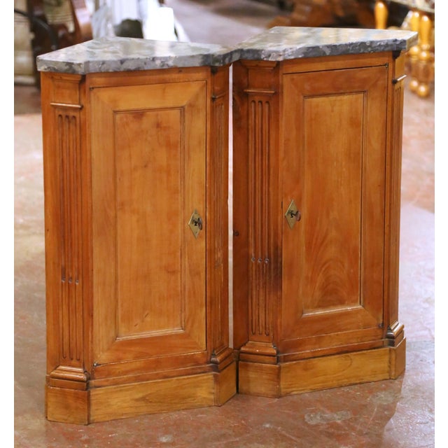 Decorate a hallway, library, or living room with this elegant pair of antique French encoignures. Crafted in France circa...