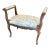 Vintage French Louis XV Style Toile De Jouy Carved Window Bench For Sale